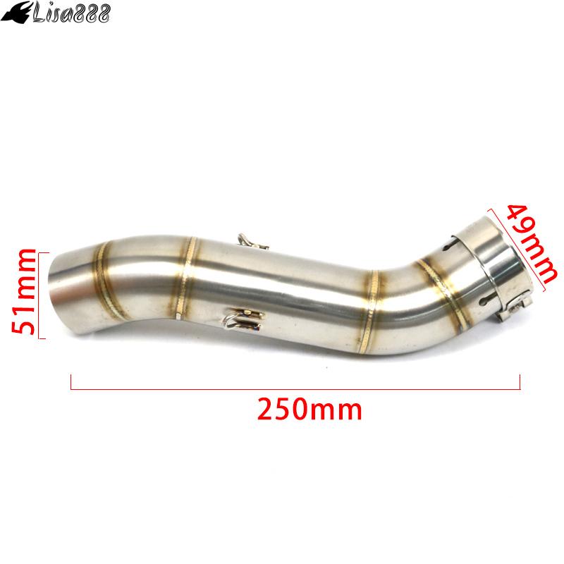 51mm Motorcycle Exhaust Middle Link Pipe for Honda CBR500R CB500X CBR400R CB400X Connect Pipe 2015 2016 2017 2018 2019-2022