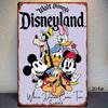 2D Плоский - [Винтажный Шарм] Ретро Диснейленд Металлическое Настенное Искусство - 20.32см x 30.48см Прочная Железная Декоративная Табличка с Микки и