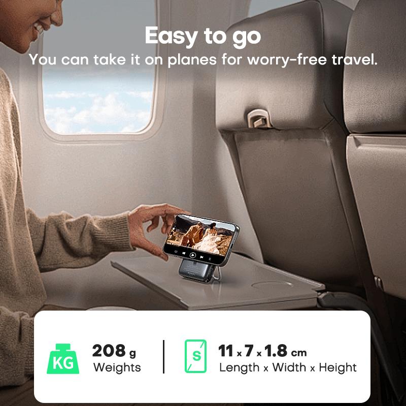 TUODES Магнитный повербанк 22,5 Вт 10000 мАч Беспроводная быстрая зарядка 15 Вт Складная подставка Внешний аккумулятор для iPhone 16 15 Для Magsafe