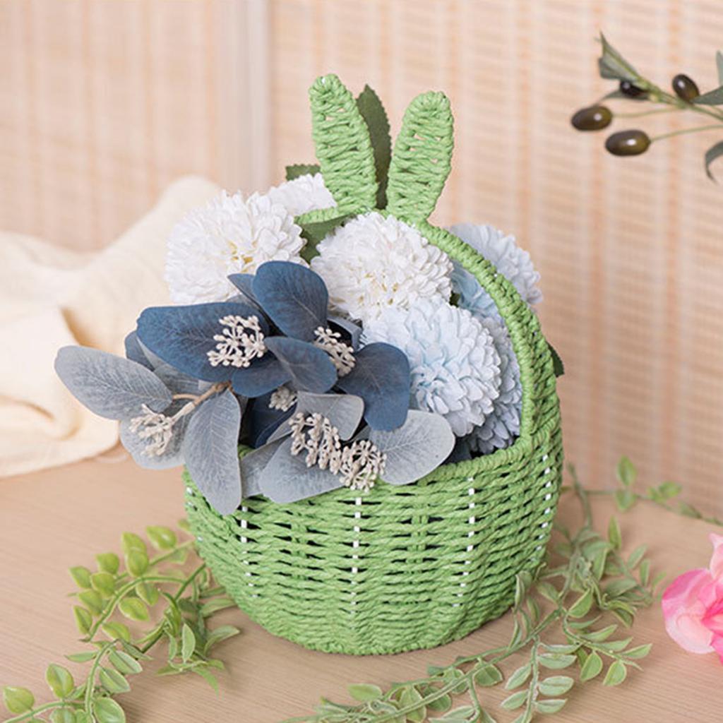 Компактная бумажная корзина с ушками зайчика, эффективный контейнер для хранения одежды, практичные органайзеры для пикников, фруктов, закусок