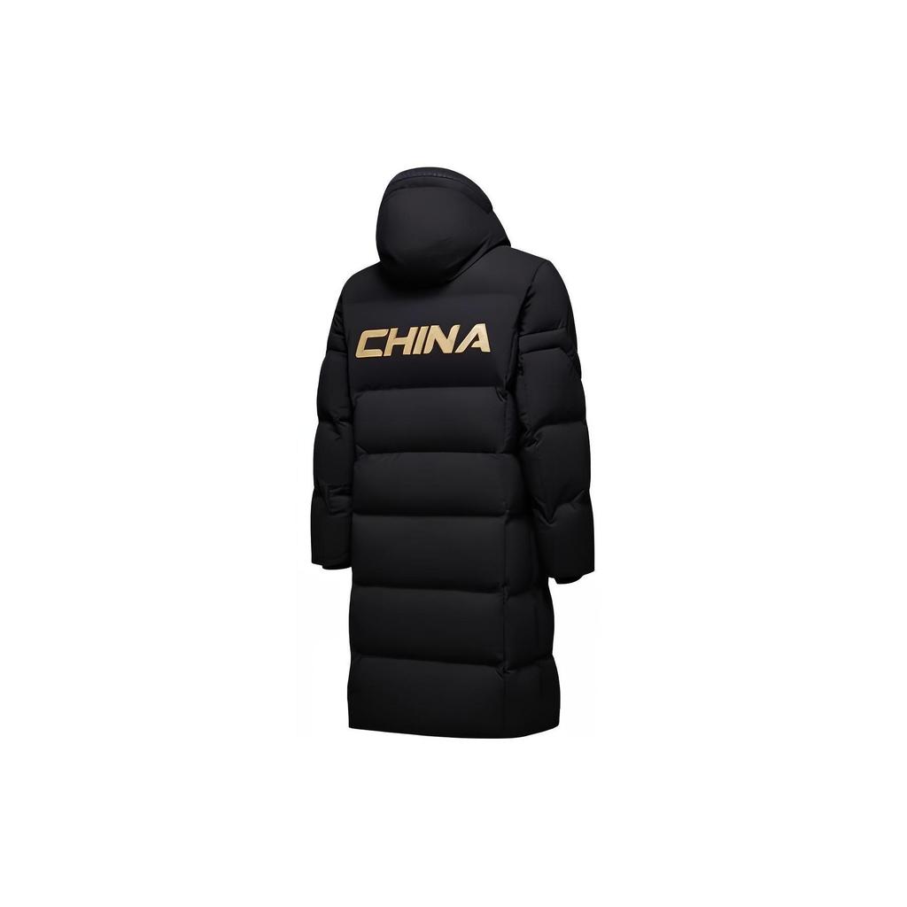 Anta Thick Long Hooded Loose Down Jacket Unisex Outerwear Black 462340107-1