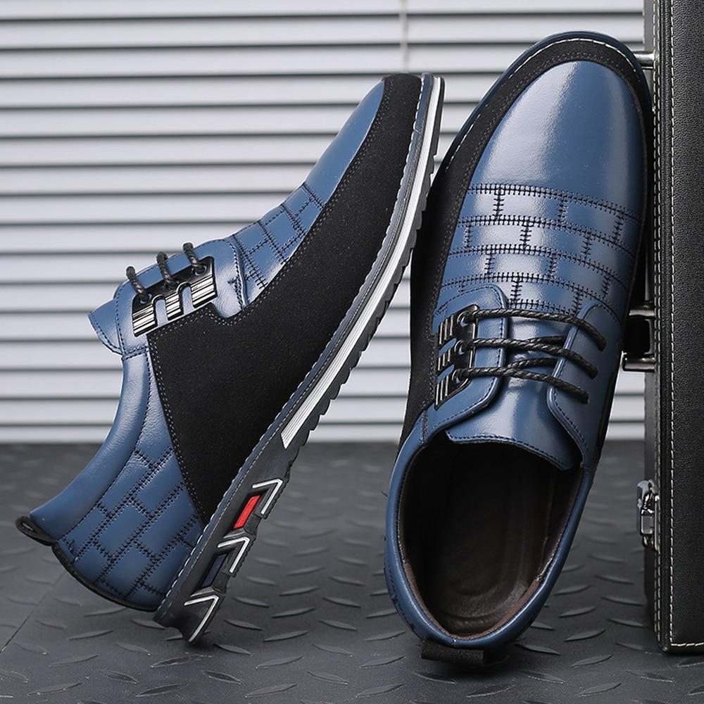 Men Leather Casual Shoes Comfortable Office Shoes New Fashion Black Walking Party Dress Shoes Casual Sneakers Men Shoes