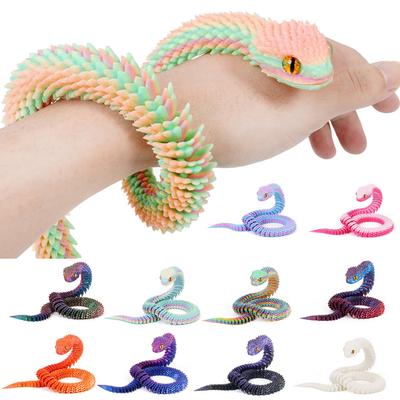 Светящееся 30 см 3D-печатное украшение в виде кобры, 3D-печатные животные, настольные аксессуары, декор комнаты, офисный стол, украшение на год змеи