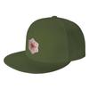 Fashion Amaryllis  White on Chartreuse Flat Brim Sun Hat  Suitable For Square Faces Unisexs Caps