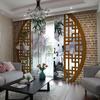 Chinese Curtain Chinese Style Ink Landscape Bamboo Lotus Lucky and Rich Living Room Bedroom Cortinas Semi-shading Decoration