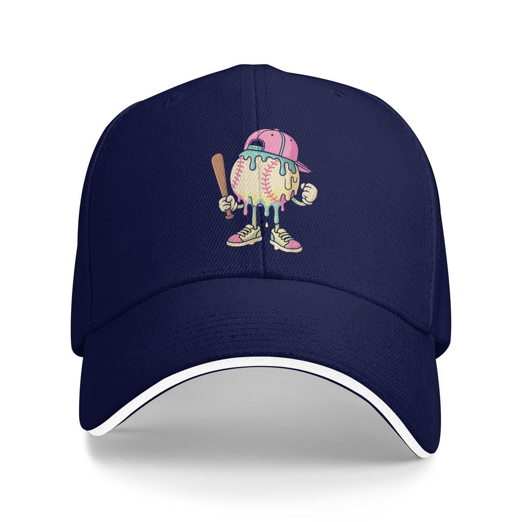 Ice Cream Drip Baseball Spots Baseball Drip Baseball Cap Fashion Men Adult Trucker Hat Sun Design Tennis Skate Baseball Caps