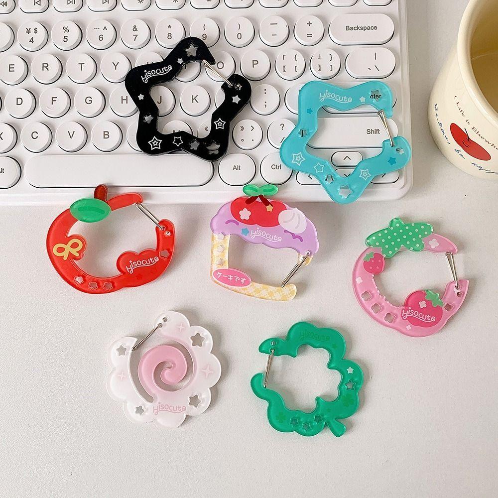 Fruit Cupcake Star Shaped Carabiner Keychain Decor Key Ring Pendant INS Bag Charms