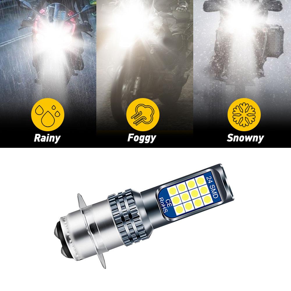 1 шт. H4 BA20D P15D светодиодные лампы для фар мотоцикла 6000k Hi/lo Beam 3030 12SMD Moto LED аксессуары для скутера ATV противотуманные фары желтые