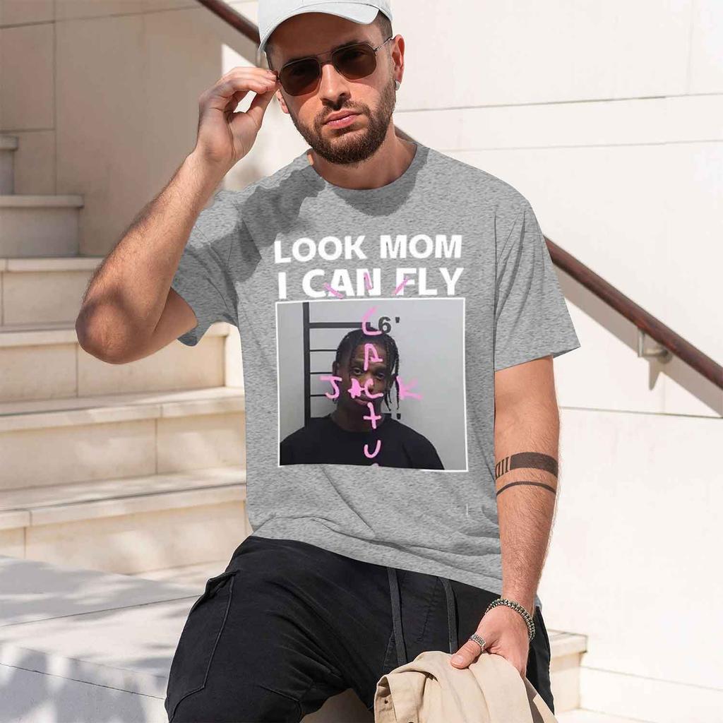 Cactus T-shirt High QualityUnisex LOOK MOM I CAN FLY Tee Hip Hop Short Sleeve Tshirts Tops 80550 2026 Model