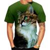 Summer Fashion Popular Cool T-shirt Men's and Women's 3d T-shirt Printing Cat Casual Short-sleeved Shirt Top