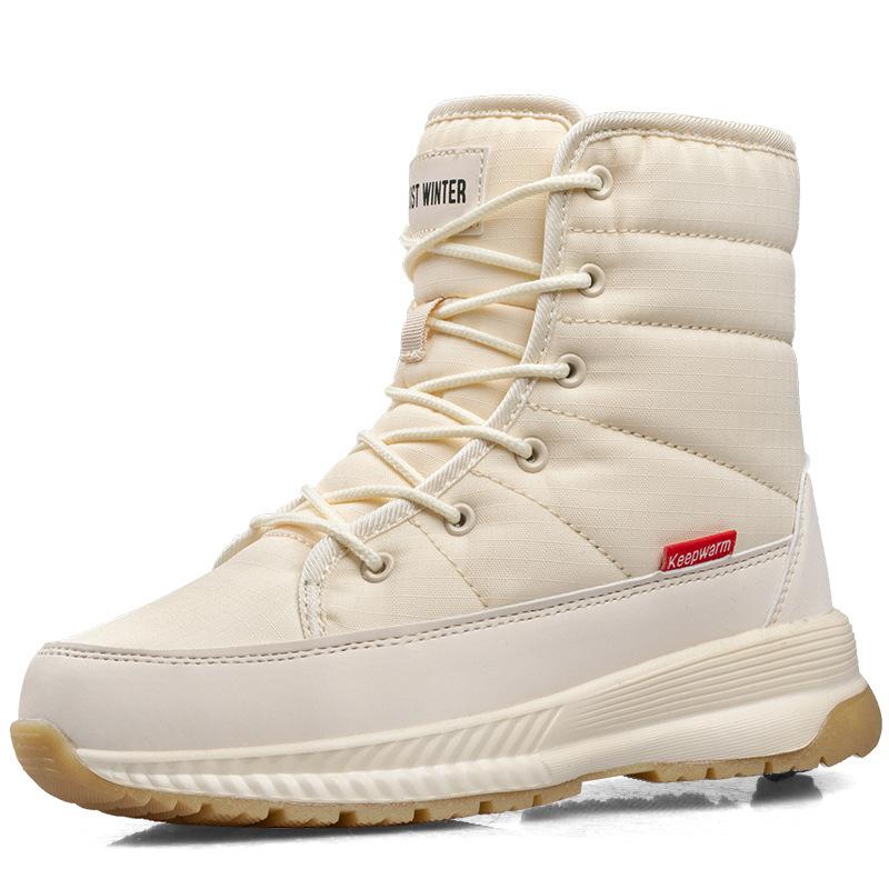 Thickened High-top Women's Non-slip Warm Snow Boots Northeast Velvet Short Tube Casual Large Cotton Shoes