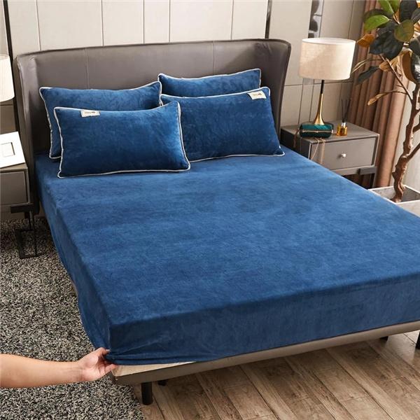 2025 New Bed Cover Flannel Bed Linen Elastic Fitted Sheet Soft Mattress Protector (Pillowcase Need Order)