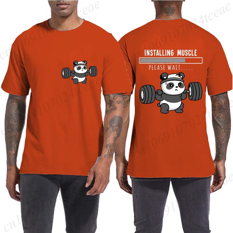 Смешная панда, тяжелая атлетика, приседания, цитата из спортзала, графический принт, футболки, мужские, женские, каваи, мем, футболки, мужские, повседневные, с коротким рукавом