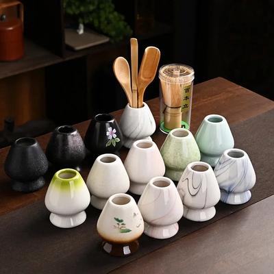 4 в 1 бамбуковый венчик для порошка матча, чайная ложка, керамическая чаша, традиционный венчик для чая матча (Чейзен)Наборы для домашнего чаепития Аксессуары