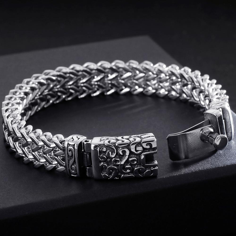 Браслет с черепом в стиле стимпанк для мужчин из нержавеющей стали с ручками для Хэллоуина, рокеры, ювелирные аксессуары для рук, мужские аксессуары