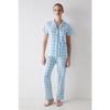 Colored Gingham Multicolored Shirt Trousers Pajama Set
