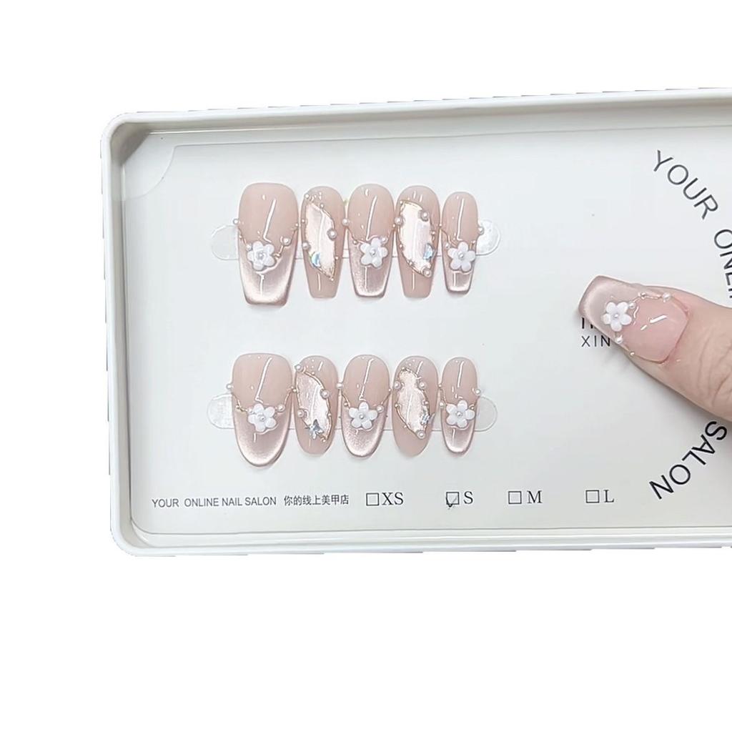 Pure Hand-made Phototherapy Wears Arsenal Cat Eye Three-dimensional Flower Reused Nail Art Patch