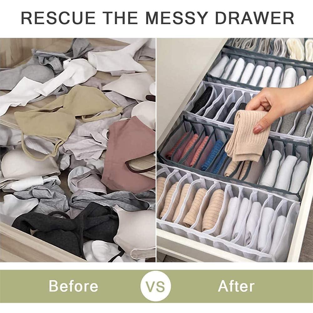 3 Set Underwear Organizer Foldable Bra Underwear Organizer Drawer Divider Storage Organizer Socks, Ties, Bras, Women Underwear Storage Compartment Box