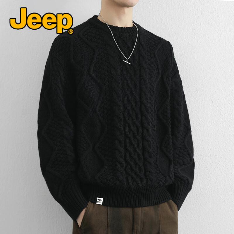 Jeep Мужской повседневный вязаный свитер с круглым вырезом