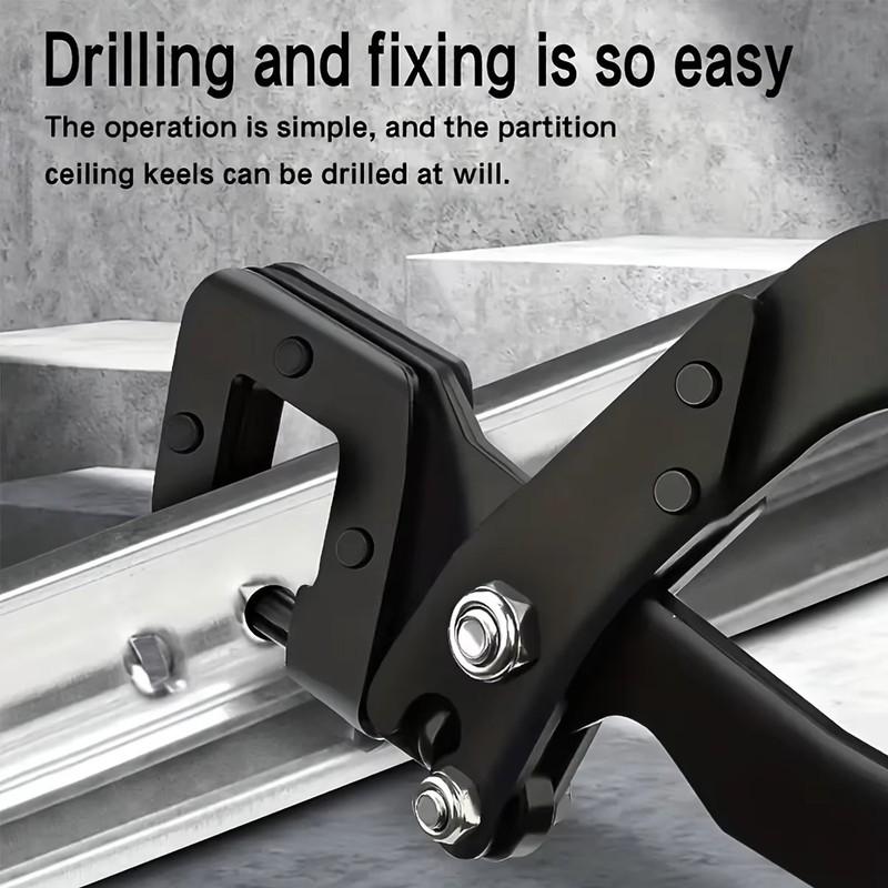 Steel Stud Crimper Pliers Drywall Tools, Punch Lock Framing Fastening Crimping Keel Riveting Clamps Universal Crimping Pliers