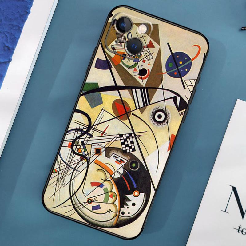 Василий Кандинский абстрактный чехол для телефона iPhone 15 13 12 11 14 Pro Max Mini X XR XS MAX SE 2020 7 8 Plus задняя крышка