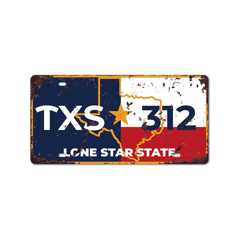 Vintage Tin Art with 1530 License Plate Design: Ideal for American - Style Background Wall Decor