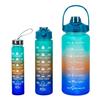3 шт. силиконовые бутылки для воды с трубочкой, герметичные, без BPA, градиентный дизайн, 9/25/64 унции, многоразовые бутылки для воды с маркерами времени для походов в спортзал