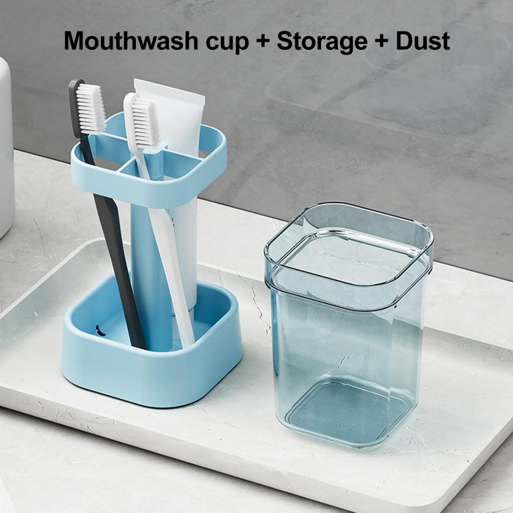 Подставка для зубной щетки Yousheng с чашкой, пылезащитная, регулируемая высота, 3 слота, держатель зубной пасты для электрической зубной щетки, многофункциональный органайзер