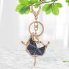 1шт кулон в виде балерины, элегантные ключи, аксессуары для автомобилей, изысканный хрустальный брелок, модный цинковый сплав, балерина, брелок со стразами