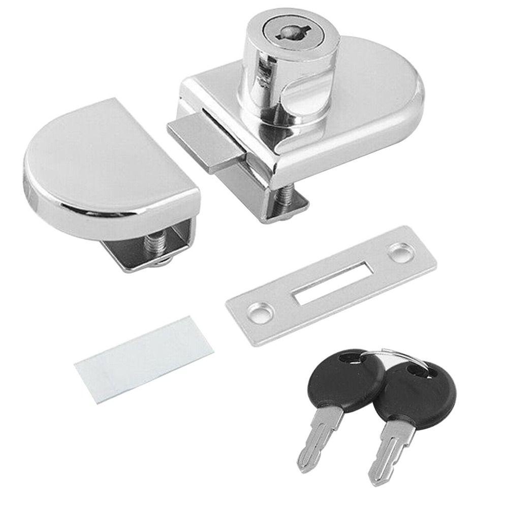 Steel Double Open Sliding Security Glass Door Lock Lockset Cabinet Display Lock Cabinet Door Lock