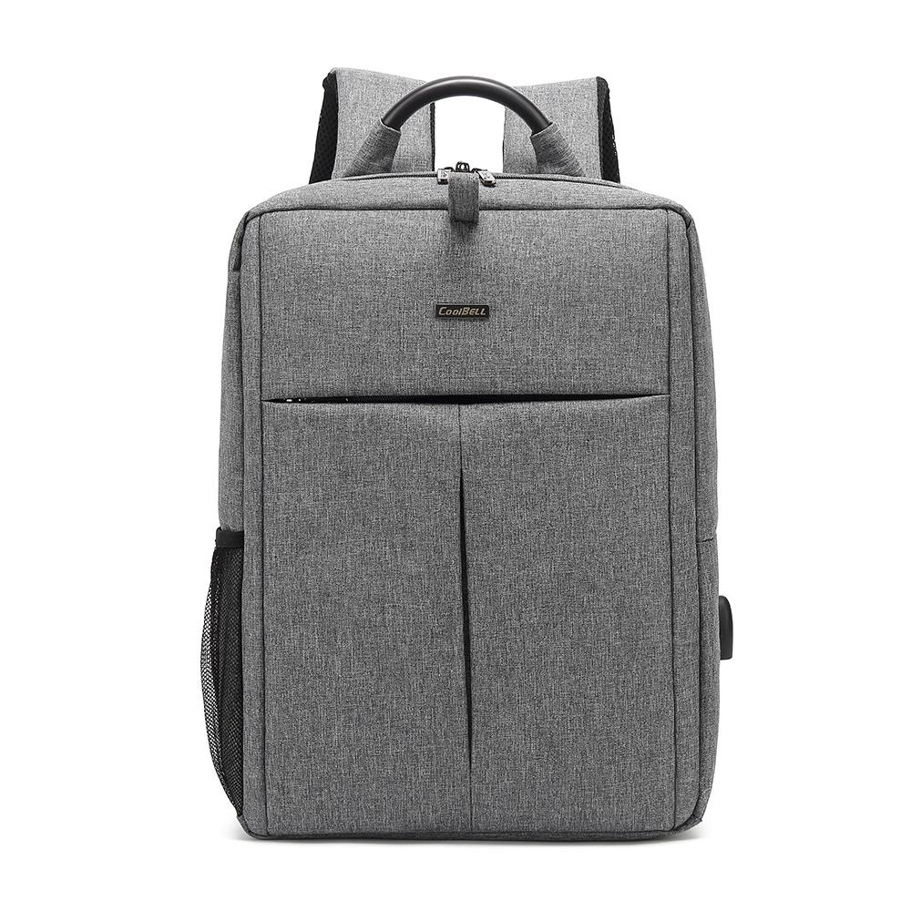 Мужские рюкзаки Cool Bell с USB-портом для зарядки Мужской деловой повседневный водонепроницаемый рюкзак для ноутбука 15,6 дюйма черный/серый CB-6107S