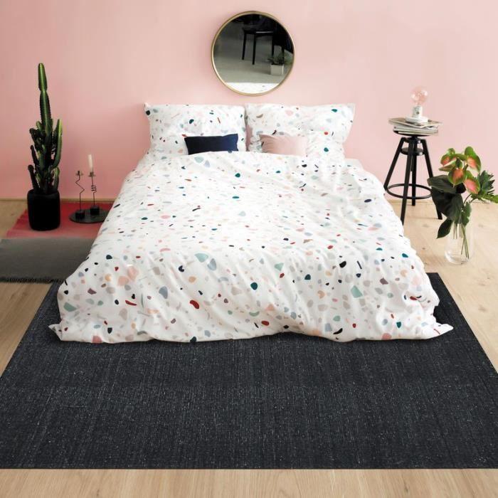 Living Room Rug In Blue-grey Wool Cotton 160x230