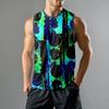 Мужская мода принтованный спортивный повседневный жилет без рукавов