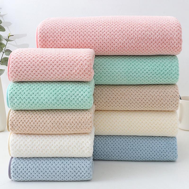 Японское банное полотенце из кораллового флиса с сотами, вафельное банное полотенце с рисунком ананаса, хлопковое впитывающее одеяло, большое банное полотенце для взрослых