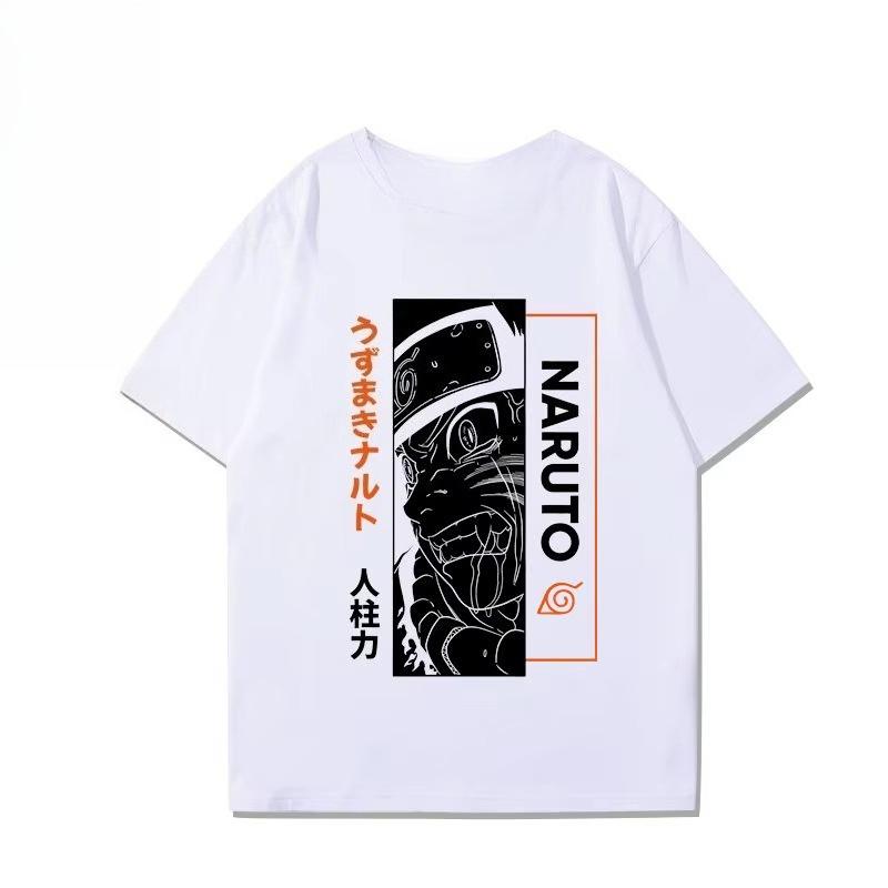 Naruto Uzumaki Print mens and womens cotton Tshirts 2026 summer Cartoon pattern Loose casual shortsleeved top