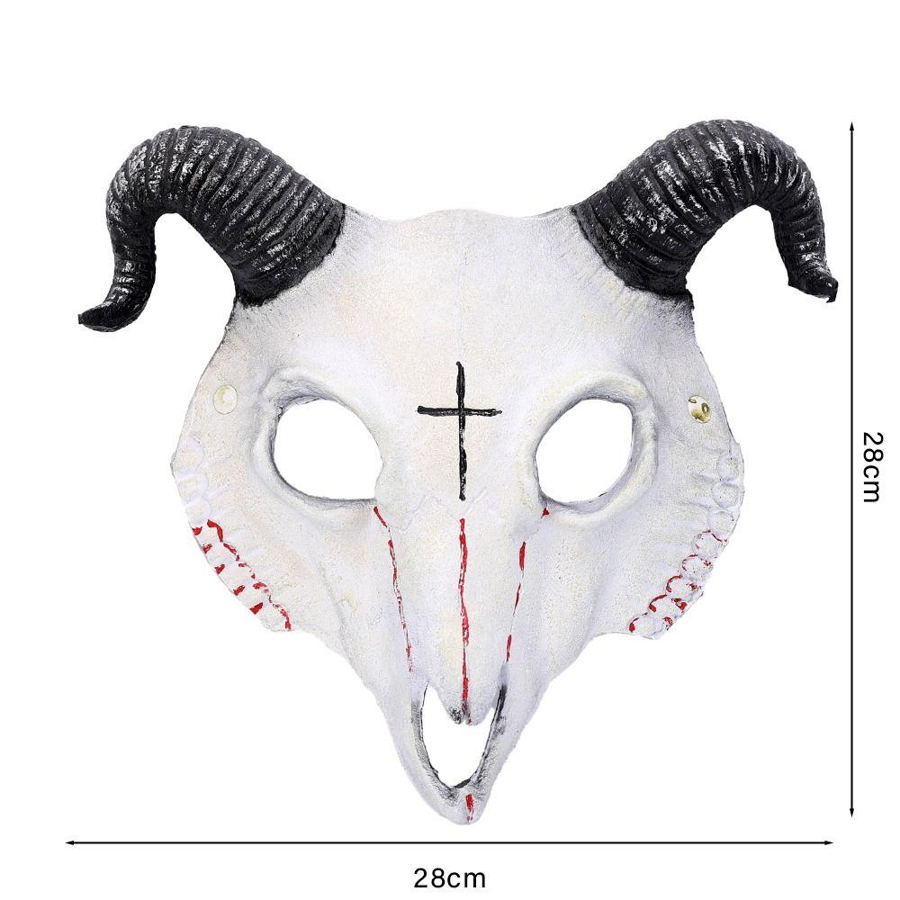PU Goat Skull Masks Animal Shaped Halloween Horror Mask Halloween Party Decor Rave Stage Show