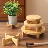Bamboo Plant Stand Flower Pot Holder Indoor Tabletop Round Stool Planter Holder Display Stand for Potted Plants Cupcakes Ceramics