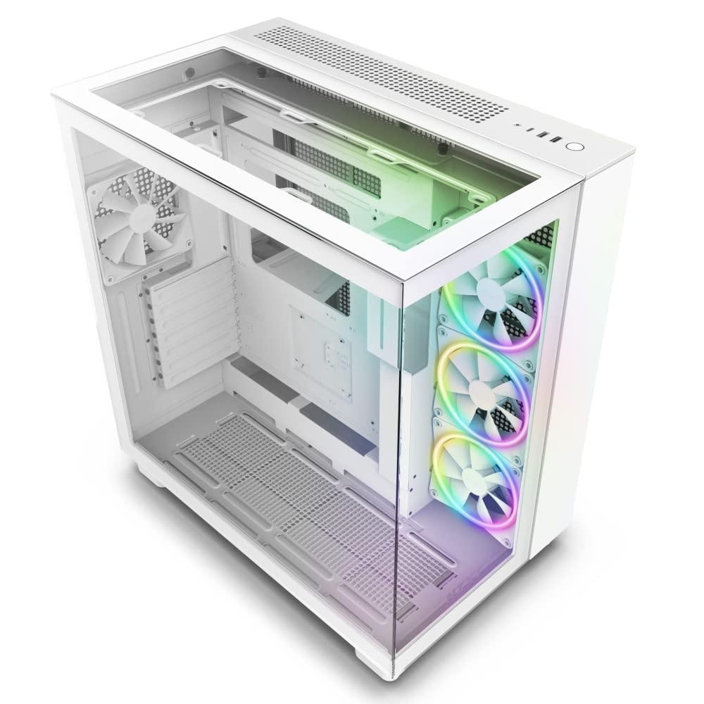 NZXT H9 Elite 2-Layer Middle Tower PC Case Tempered Glass Model White CM-H91EW-01 CS8577 White