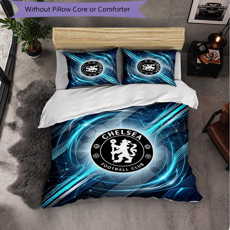 Набор постельного белья Chelsea FC, 3 предмета, мягкая микрофибра, пододеяльник с наволочками для спальни
