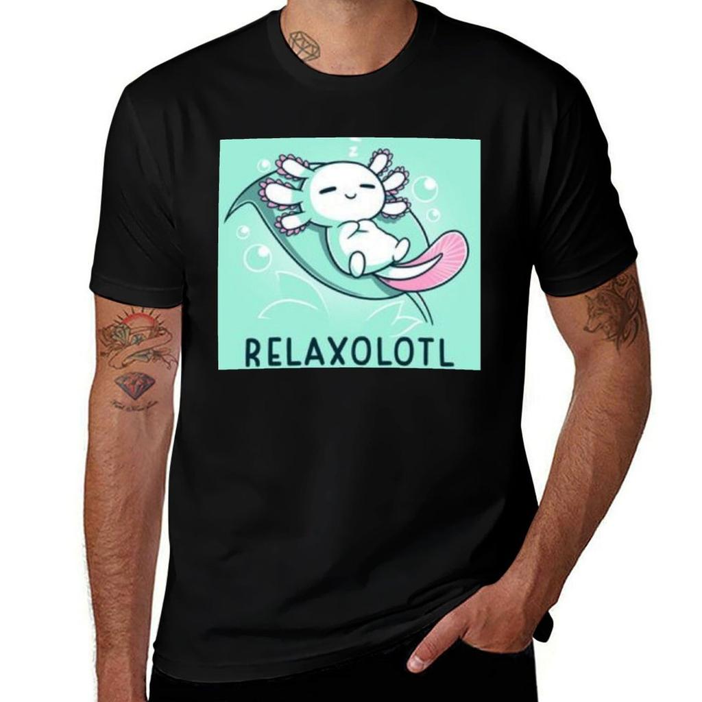 relaxolotl TShirt Classic Crew Neck Cotton TShirt