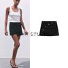 Spring and Summer New Women's Clothing American Style Minimalist Decorated Row Button Fashion City A- Line Casual Culottes 2327791