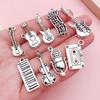 10pcs Silver Color Music Instruments Note Headphone Guitar Charms Microphone Musician Pendant Making DIY Jewelry Accessories