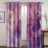 Modern Colorful Marble Abstract Art Crack Thin 2 Pieces Light Filtering Curtain for Living Room Bedroom Home Window Drape Decor
