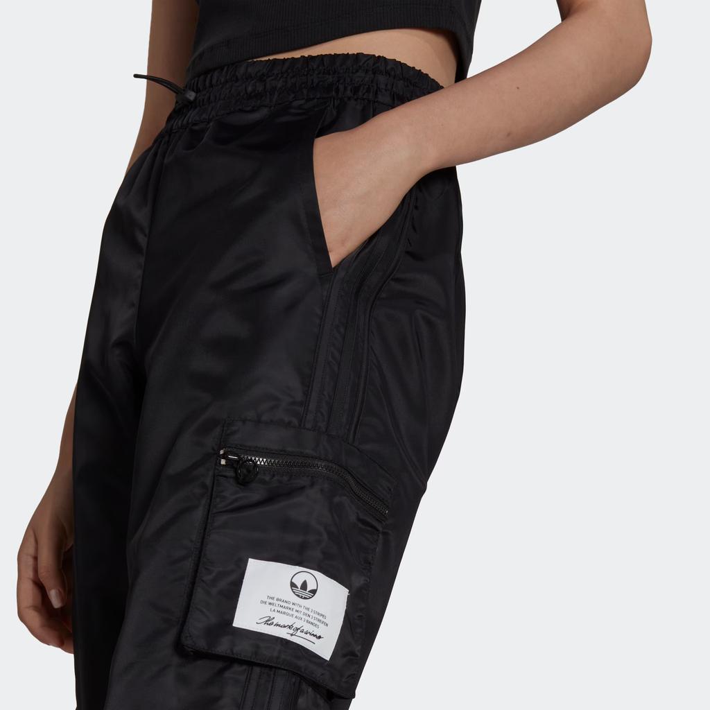 Adidas Originals Trefoil Solid Color Pocket Logo Joggers With Drawstring Cuffs Women Bottoms Black HL9067