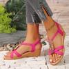 2025 New Summer Wedge Heel Sandals Women's Bohemi Korean Version Casual Handmade Beaded Flat Beach Sandals In Stock