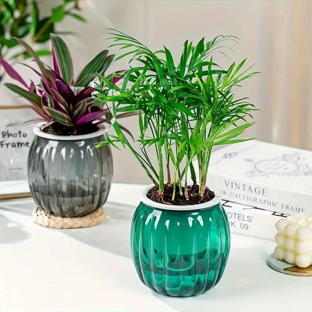 Пластиковый влагопоглощающий цветочный горшок, прозрачный, автоматический полив, садовый декор