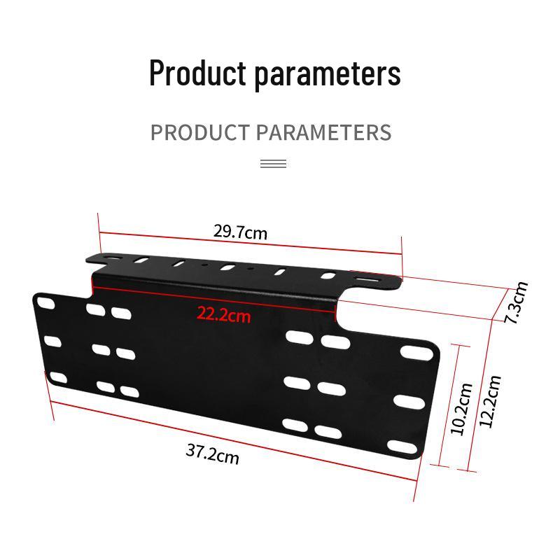 Durable Metal License Plate Mount with Extension & Light Holder for Non-Destructive Installation