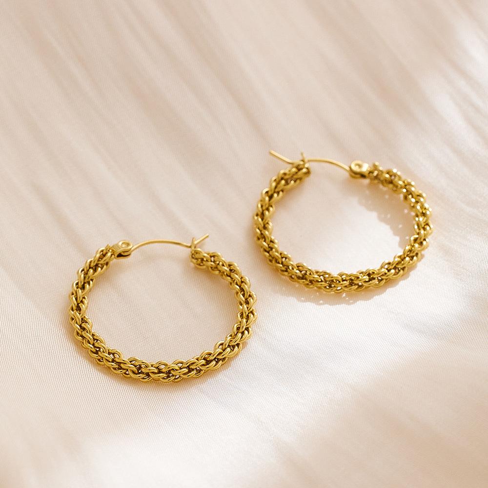 Усовершенствованные серьги, металлические позолоченные шариковые серьги из титановой стали, золотое кольцо для ушей, украшение для ушей