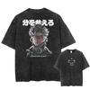 Japan Anime Jujutsu Kaisen Ryomen Sukuna Graphic Washed TShirt Men Oversized Casual Tshirts Harajuku Male Vintage Cotton T Shirt