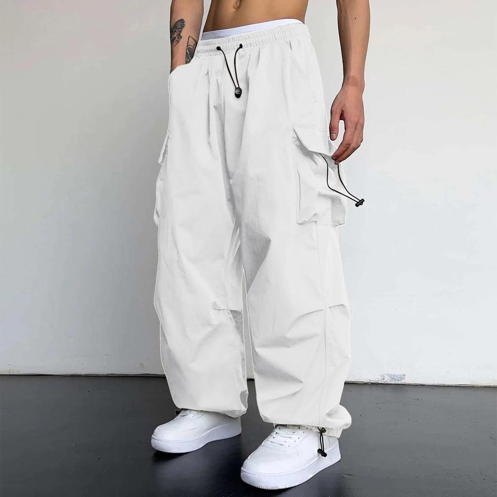 Streetwear Summer Cargo Pants Men Multi-pocket Harajuku Fashion Casual Men's Jogger Pants Wide Leg Loose Hip Pop Pants